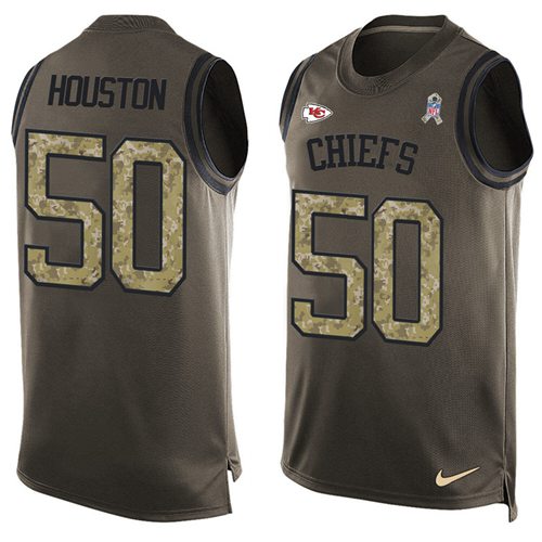 Nike Chiefs #50 Justin Houston Green Men's Stitched NFL Limited Salute To Service Tank Top Jersey